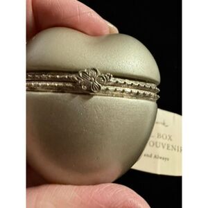 Hallmark Bezel box silver heart hinged lid "ALWAYS" inside